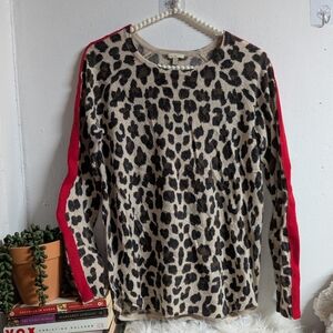The Cashmere Project Leopard Stripe Sweater